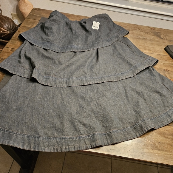 NWOT Free People 2 Piece Ryder Denim Set Skirt & Crop Top Size-XL - Picture 5 of 8